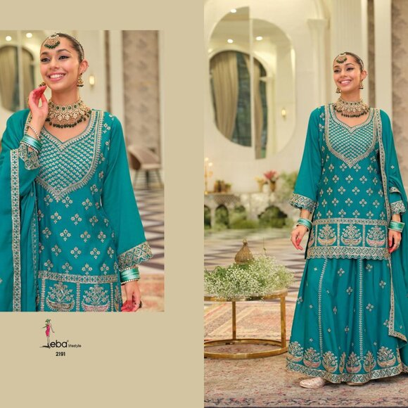 EMBROIDERY WORK SALWAR SUIT - Picture 1 of 11